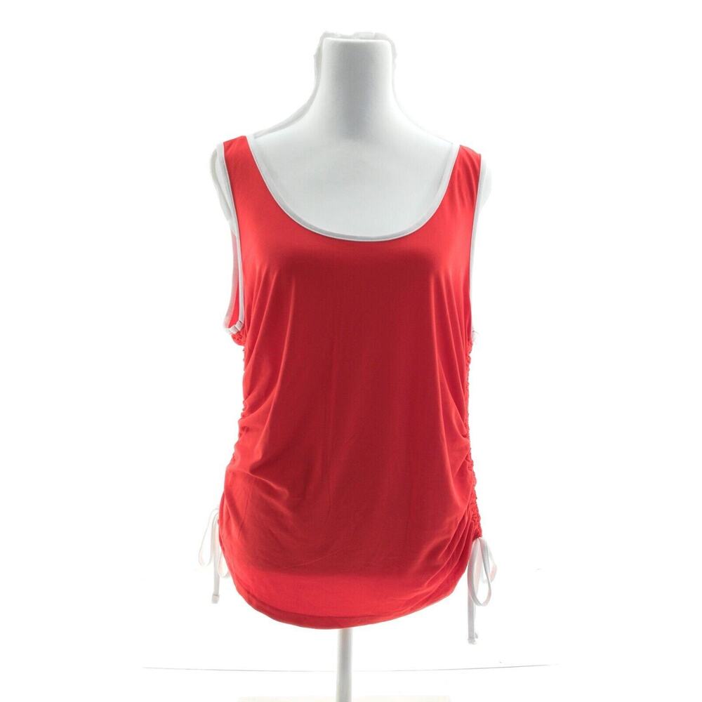 Derek Heart Red Ruched Side Tank Top - Women's Plus Size 3X - Chic Sleeveless - Picture 2 of 3